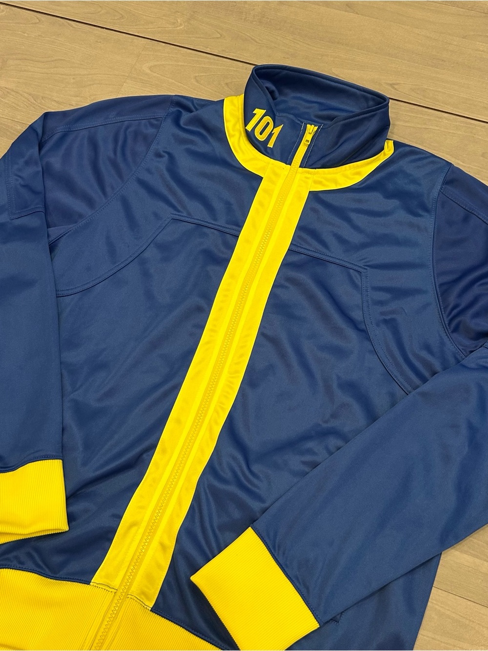 Bethesda Fallout Vault 101 Jacket Blue Yellow Zip Up Track Jacket Gamer Size L